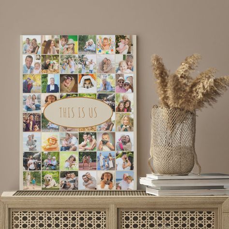 Canvas Picture Collage, Photo Collage Canvas, Photo Collage Wall, Font Typography, Nostalgic Art, Canvas Picture, Picture Collage, Vintage Canvas, Photo Template