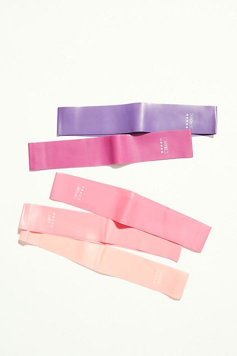 Add extra resistance to your workout with this set of five bands for strengthening and toning your muscles. With a range of extra-light to extra-heavy resistance, these bands help to build strength, improve mobility, and are an easy way to take your workouts up a notch. * Sold as a set of five* Carrying bag included Resistance Bands Aesthetic, Workout Bands Resistance, Cute Workout Equipment, Resistance Band Aesthetic, Exercise Band, Workout Bands, Fitness Bands, Gym Wishlist, Workout Stuff