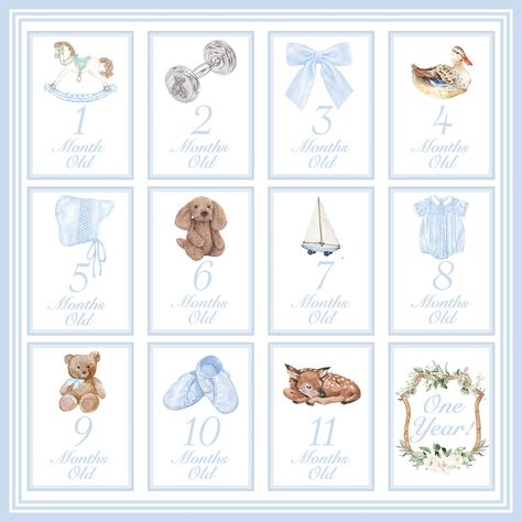 The newest set of baby boy milestone cards is available now! These will make a great baby shower gift, or addition to your baby registry! 🍼 Watercolor Milestone Cards, Preppy Nursery Boy, Sq Photo, Preppy Baby Boy, Boy Baby Shower Gift, Preppy Baby, Birth Announcement Gifts, Milestone Stickers, Baby Monthly Milestones