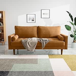 Apartment Lounge, Mid Century Modern Couch, Square Arm Sofa, Velvet Loveseat, Modern Loveseat, Sofa Loveseat, Comfy Couch, Eucalyptus Wood, Cozy Ambiance