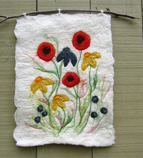 Tangled Garden, Coral Door, Felted Flowers, Interior Textile, Textile Wall Hangings, Felt Pictures, Felt Crafts Diy, Arts Ideas, Interior Textiles