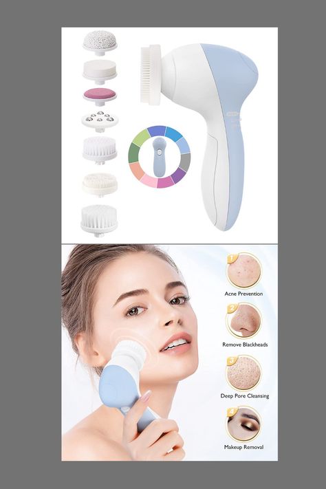 Facial Cleansing Brush Face Scrubber: Electric Exfoliating Spin Cleanser Device Waterproof Deep Cleaning Exfoliation Rotating Spa Machine - Electronic Acne Skin Washer Spinning System Valentine’s Gift #facialbrush #skincare #beauty #in #skincareroutine #cleansingbrush #brush #facial #makeup #alatfacial #facials #cleansing #pembersihwajah #facialwash #alatkecantikan #facialtreatment #skincareproducts #facialcleansingbrush #homespa #spa #facemassagebrush #facemassager #brushinabuja #facialspa Face Brush Cleansing, Face Scrubber, Facial Makeup, Electric Brush, Facial Brushes, Facial Cleansing Brush, Facial Spa, Cleansing Brush, Face Massage