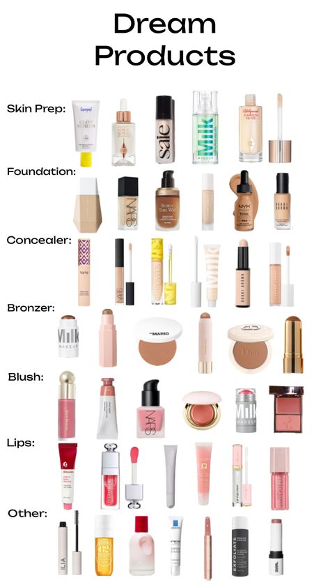 Makeup Items List For Beginners, Makeup Accessories Beauty Products, Makeup Best Products, Wishlist Makeup And Skincare, Make Up Must Haves Products 2023, What You Need For Makeup, Make Up Items Beauty Products, Christmas Wishlist Ideas Makeup, Teenage Makeup Products