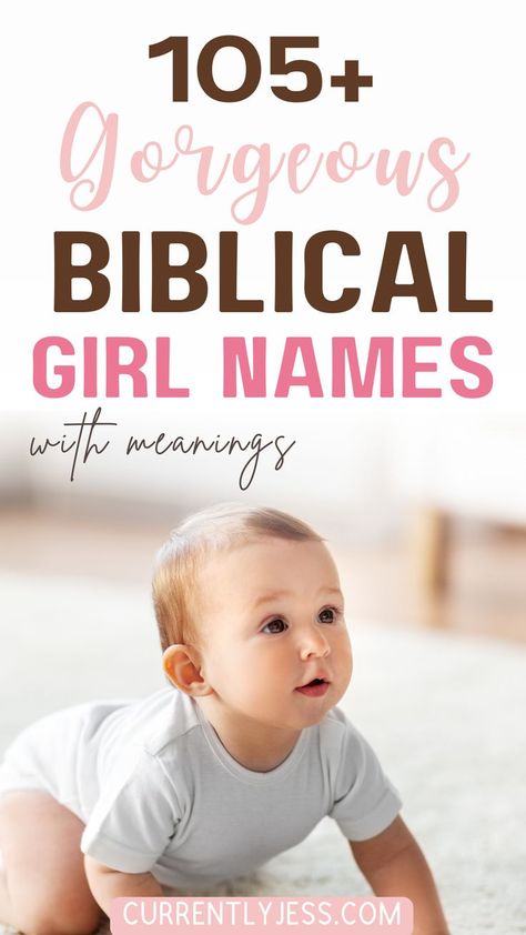 Looking for the perfect name for your baby girl? Check out this fun list of beautiful biblical girl names, Christian girl names, and Hebrew girl names—all with meanings and Bible references! From classic to unique, these religious names are packed with history and charm. Dive in and find the ideal name that’s both meaningful and timeless—perfect for your little one! Bible Names For Girls, Biblical Names And Meanings, Girl Names With E, Christian Baby Girl Names, Good Girl Names, Hebrew Girl Names, Classic Girls Names, Bible Baby Names