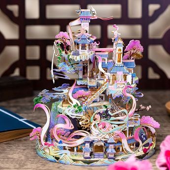 Faster shipping. Better service Garden Palace, Miniature Building, Puzzle Diy, Metal Puzzles, Diy Puzzles, Cute Diy Room Decor, 3d Metal, 3d Laser, Cute Keychain