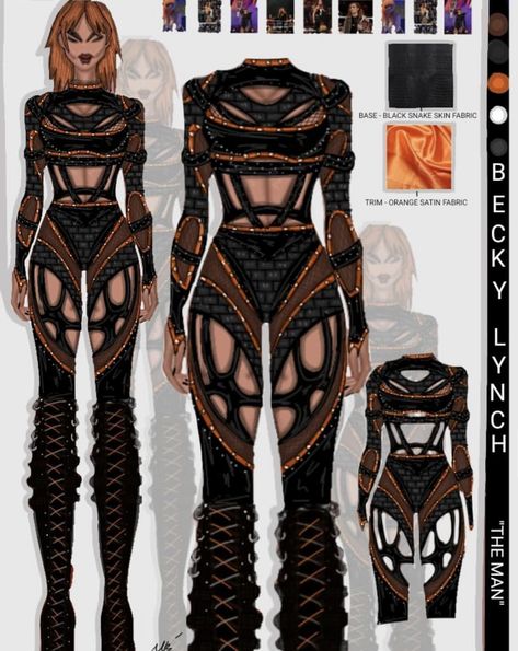 Cute Wrestling Outfits, Outfit Sketch Ideas, Vogue Costume, Wrestling Gear Ideas, Wwe Attire, Wwe Aesthetic, Rockstar Look, Drag Outfits, Wrestling Outfits