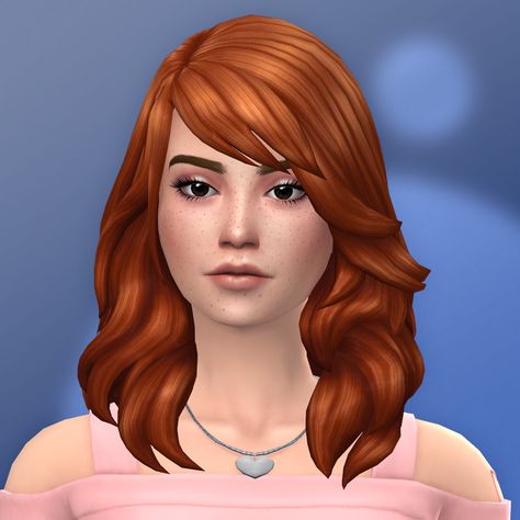 QICC - Erin Hair - The Sims 4 Create a Sim - CurseForge Hairstyle With Side Bangs, Side Part Bangs, Quirky Clothes, Medium Length Wavy Hair, Ts4 Hair, Cc Hair, Marceline And Bubblegum, Side Bangs Hairstyles, Wavy Hairstyle