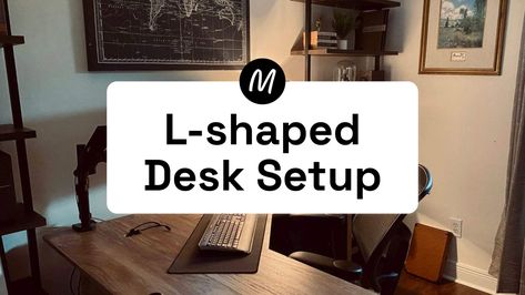 “I contemplated countless types of desk setups and eventually settled on the L-shaped desk design with the bookshelves on either side” L Shape Desk Setup, L Shaped Office Desk Ideas Layout, L Shaped Desk Setup, L Shaped Desk Office Layout, L Shaped Desk Office, Feng Shui Office, L Shaped Office Desk, L Shaped Corner Desk, L Desk