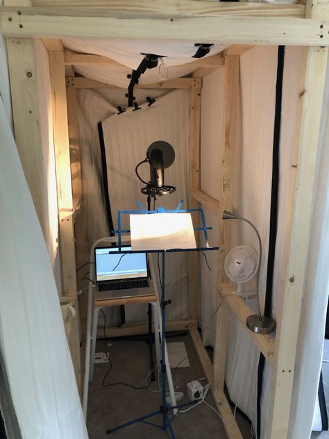 Diy Sound Booth, Diy Recording Booth, Diy Vocal Booth, Sound Booth, Vocal Booth, Podcast Ideas, Booth Diy, Music Room Design, Recording Booth