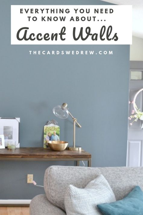 Got questions about accent walls? We have everything you need to know about accent walls...living room accent walls, bedroom accent walls, accent wall ideas using wallpaper, and DIY options, as well! Pick out the perfect navy blue accent wall paint color like the one pictured to really make your space POP! #accentwalls #livingroom #decor #painting #navyblue Accent Wall Paint Colors, Navy Accent Walls, Wallpaper Minimal, Grey Accent Wall, Accent Wall Ideas, Blue Accent Walls, Accent Wall Colors, Room Accent Wall, Accent Wall Paint