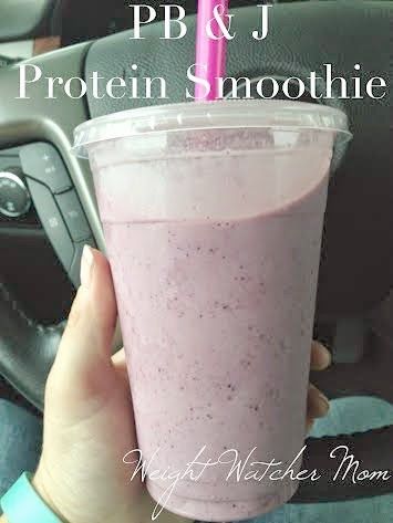 PB & J Protein Smoothie...loaded with tons of protein Pb&j Protein Shake, Pb Fit Smoothie, Pb2 Cookies, Pb And J Smoothie, Pb2 Recipes, Weight Watcher Smoothies, Protein Smoothies, Banana Apple Smoothie, Protein Shake Smoothie