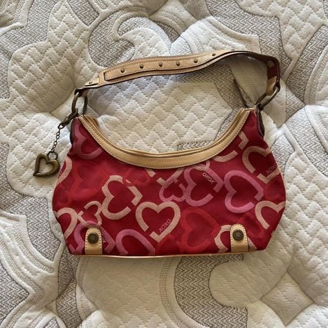 y2k early 2000s mcbling heart red xoxo handbag purse... - Depop 2000s Purse, Y2k Handbag, Early 2000s, Heart Bag, Change Purse, Versatile Outfits, Handbags, Red