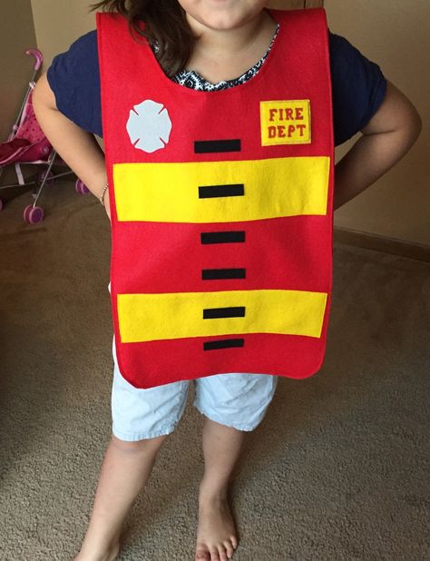 A personal favorite from my Etsy shop https://www.etsy.com/listing/245704201/pretend-play-vest-fire-fighter Diy Fire Fighter Costume Kids, Diy Fireman Costume Kids, Fire Fighter Costume Kids, Diy Firefighter Costume Kids, Diy Fireman Costumes, Fancy Dress Diy, Community Helpers Preschool Activities, Diy Eid Gifts, Fireman Costume