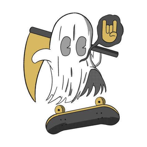 Ghost Skateboarding, Rubber Hose Style, Rubber Hose, The Afterlife, In Peace, Skateboarding, Ghost, Men's T Shirt, Mens Tshirts