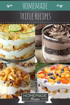 Homemade Trifle Recipes | https://homemaderecipes.com/trifle-recipes-homemade/ Homemade Trifle, Trifle Bowl Recipes, Refrigerated Desserts, Trifle Cake, Trifle Dessert Recipes, Trifle Recipes, Trifle Pudding, Trifle Desserts, Trifle Recipe