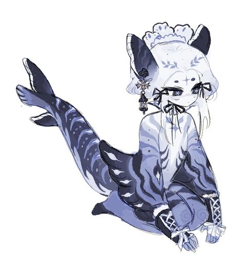 Cat Ocs Human, Catfish Character Design, Ocean Oc Art, Manta Ray Oc, Orca Characters Design, Tentacle Oc, Fish Oc Art, Dolphin Oc, Fish Person Character Design