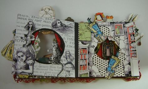 Artfully Musing: Alice in Wonderland Tunnel Book Alice In Wonderland Tunnel, Tunnel Books, Ks3 Art, Alice In Wonderland Crafts, Tunnel Book, Alice In Wonderland Theme, Book Sculpture, Pop Up Book, Sketchbook Inspiration