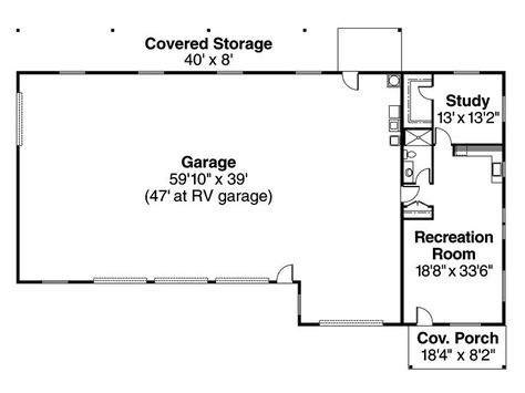 3 car garage with camper and storage area.  Add greenhouse. Garage With Small Apartment, Garage With Studio Apartment, 3 Car Garage With Studio Apartment, Shop Floor Plans, Garage With Studio, Rv Garage With 2 Bedroom Apartment, Carriage House With Rv Garage, Rv Garage Plans With Workshop, Rv Garage Size