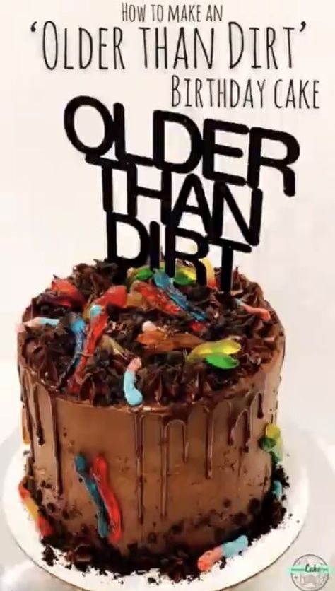 Older Than Dirt Cake Recipe, Dirt Birthday Cake, Older Than Dirt Cake, Dirt Cake Recipe, Older Than Dirt, Dirt Cake Recipes, Oreo Birthday Cake, Oreo Dirt, Rich Cake