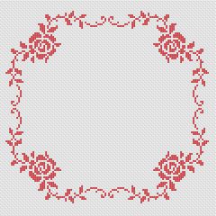 Make a Pretty Border with Roses cross stitch patterns Free Cross Stitch Scroll Border, Cross Stitch Circle Border Pattern Free, Floral Cross Stitch Borders, Cross Stitch Flower Border Circle, Round Cross Stitch Border Pattern Free, Cross Stitch Flower Border Pattern, Cross Stitch Border, Roses Border, Cross Stitch Boarders