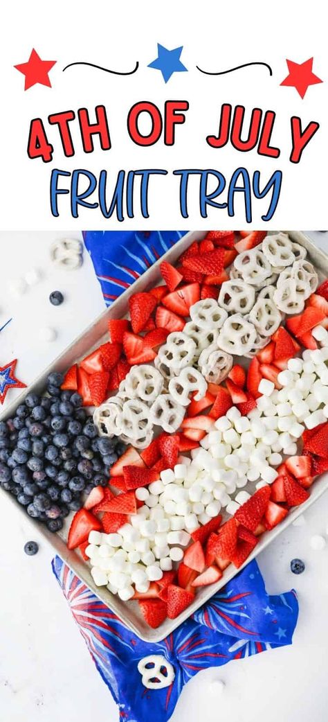 This 4th of July fruit tray is reminiscent of the American flag, and it’s a perfect way to add a burst of color to your July 4th party table! So easy to make and very festive. 4th Of July Fruit Tray, Fruit Flag, 4th Of July Fruit, Fourth Of July Drinks, 4th Of July Cocktails, Yogurt Covered Pretzels, Oreo Truffles Recipe, Easy Pumpkin Dessert, July 4th Party