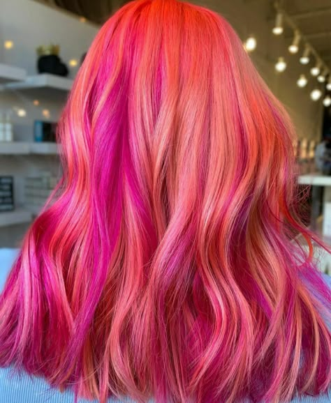 Colourful Hair Ideas, Flamingo Hair, Unicorn Hair Color, Types Of Hair Color, Hair Color Idea, App Filter, Dark Purple Hair, Vivid Hair, Icy Blonde Hair