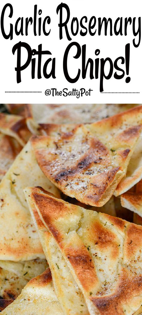 Garlic Pita Chips, Pita Bread Toppings, Pita Chips From Tortillas, Garlic Pita Bread Recipes, Pita Garlic Bread, Garlic Chips Recipe, Pita Chips And Dip, Pita Chips Baked, Pita Dips