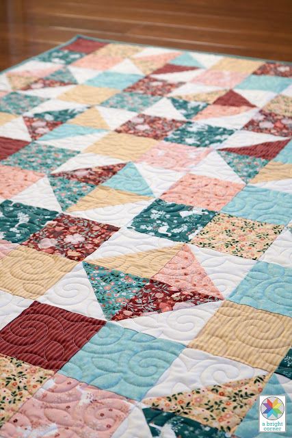 6 Pattern Quilt, 4 Patch And Half Square Triangle Quilts, Squares And Triangles Quilts, 5x5 Quilt Pattern, Four Square Quilt Pattern Simple, Five Fabric Quilt Pattern, Half Square Triangle And Four Patch Quilts, Easy Jellyroll Quilts Free Pattern, How Many Charm Packs To Make A Queen Size Quilt