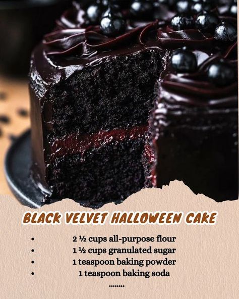 Easy Recipes Black Red Velvet Cake, Black Velvet Cake Recipe, Chocolate Velvet Cake, Black Velvet Cake, Black Velvet Cakes, Raspberry Cake Recipes, Cocoa Cake, Matcha Cake, Cotton Cake