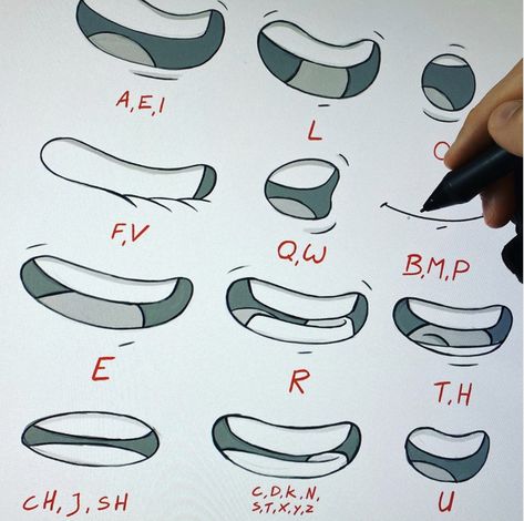 Pose Idea Drawing, Drawing Mouths, Mitch Leeuwe, Mouth Animation, Drawing Mouth, Into Drawing, Drawing Face Expressions, الفن الرقمي, Cartoon Style Drawing