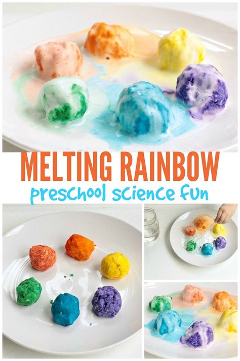 Colour Stem Activities, Project For Preschool, Rainbow Preschool, Melting Rainbow, Science For Toddlers, Rainbow Activities, Preschool Science Activities, Activities Kindergarten, Science Experiments For Preschoolers