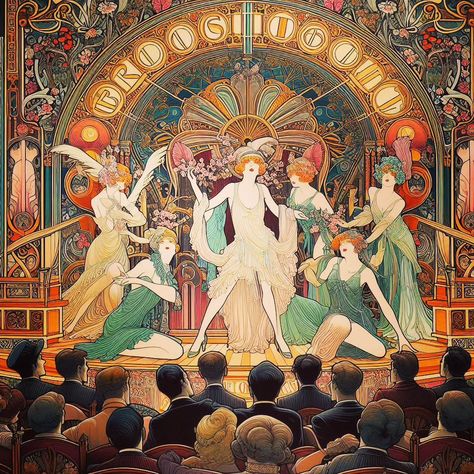 1920s Ziegfeld Follies, 1920s Freakshow, 1920s Lounge Singer, Roaring 20s Illustration, Cabaret Kit Kat Club, 1920s Fantasy Art, 1920's Asthetic, The 20s Aesthetic, 1920s Casino