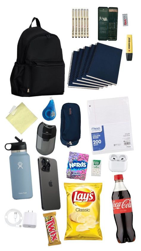 schot School Bag Essentials Highschool, What To Keep In Your School Bag, Mochila Jansport, School Lifestyle, Everyday Bag Essentials, School Suplies, College Student Hacks, School Bag Essentials, School Pack