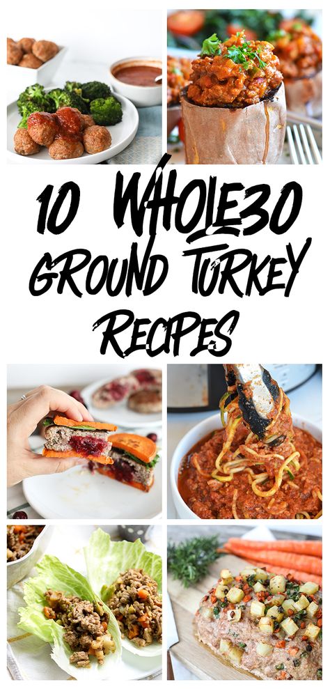 Whole 30 Dinner Ground Turkey, Paleo Recipes With Ground Turkey, Clean Turkey Recipes, Whole 30 Recipes With Ground Turkey, Whole30 Ground Chicken Recipes, Clean Eating Turkey Recipes, Whole30 Turkey Burger, Ground Turkey Aip Recipes, Clean Eating Ground Turkey Recipes