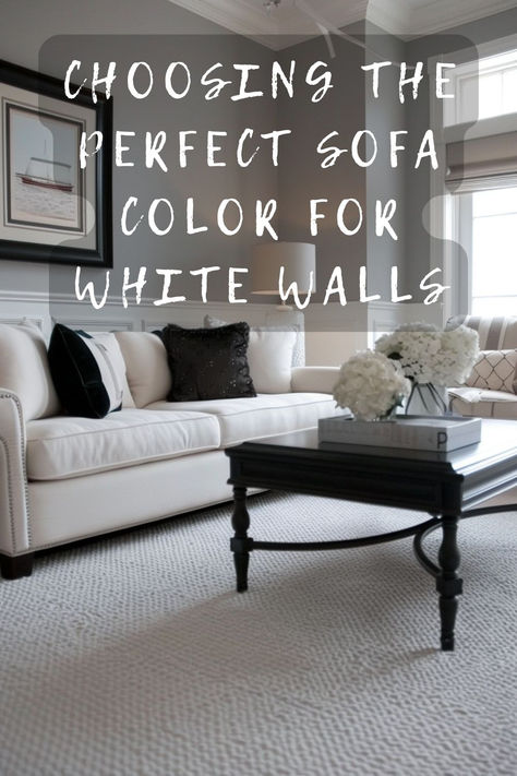 Wondering what color sofa pops against white walls? 🤔🛋️ Dive into vibrant and subtle options that enhance your space! Click to discover! #SofaStyle #WhiteWalls #HomeDecor #LivingRoomInspo #DesignTips White Sofa Living Room Color Combos, White Sofa Living Room, White Office, Black Furniture, Black Sofa, Sofa Styling, White Room, Sofa Colors, White Sofas