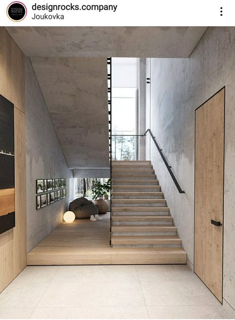 Concrete Staircase, Staircase Design Modern, Townhouse Interior, Stairs Design Interior, House Staircase, Interior Staircase, Graphic Design Architecture, Modern Villa Design, Stairway Design