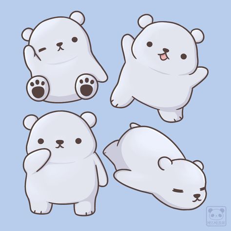 Polar Bear Doodle, Bear Doodle, Bear Character Design, Polar Bear Drawing, Polar Bear Cartoon, Polar Bear Illustration, Baby Polar Bear, Polar Bear Art, Baby Polar Bears