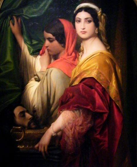 KDS Photo, Cologne Wallraf - Richartz Museum, oil painting by Paul Hippolyte Delaroche, "Herodias with the head of John the Baptist", 1843 Paul Delaroche, Art Ancien, Art Et Illustration, Art Antique, Old Paintings, John The Baptist, Romantic Art, Art And Illustration, Ethereal Art