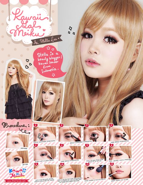 New Gyaru Make Up Gyaru Makeup, Makeup Tumblr, Shimmery Eyeshadow, Kawaii Makeup, 일본 패션, Japanese Makeup, Beauty Make-up, Gyaru Fashion, Peinados Fáciles Para Cabello Corto