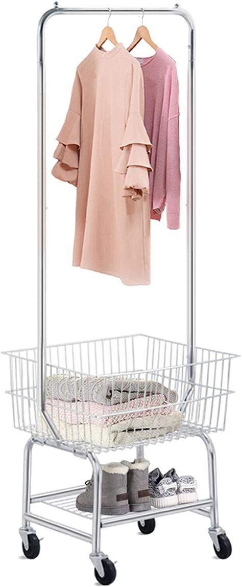 Rolling Laundry Cart, Metal Laundry Basket, Laundry Basket On Wheels, Rolling Laundry Basket, Hanging Drying Rack, Metal Cart, Laundry Cart, Shelf Baskets Storage, Laundry Basket Organization