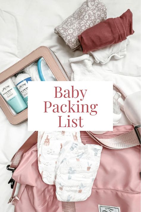 Travel Packing List for Baby, including product details and a free printable checklist! Newborn Vacation Packing List, Newborn Packing List, Newborn Travel Packing List, Travel Checklist For Baby, Baby Travel Outfit, Travel List For Baby, Baby Vacation Packing List, Travel With Baby Checklist, Packing List For Weekend Trip