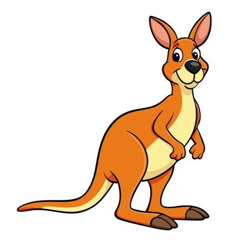 Cartoon Kangaroo, Kangaroo, Cute Cartoon, Vector Images, Clip Art, Animals, Art