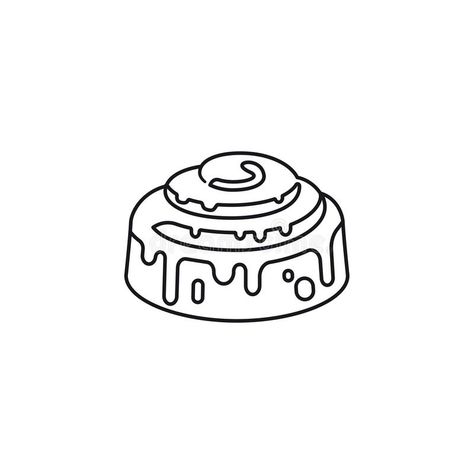 Cinnamon Bun Tattoo, Cinnamon Roll Tattoo, Pastry Tattoo, Bun Illustration, Vector Food Illustration, Food Symbol, Cookie Drawing, Sticky Bun, Free Business Logo