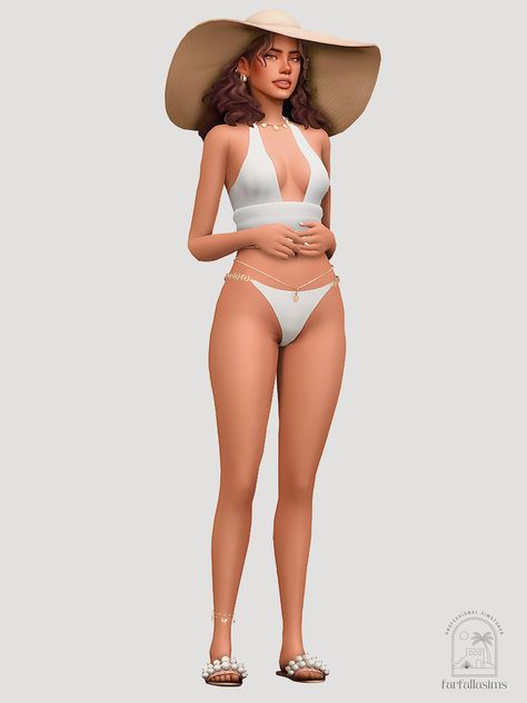 A swimwear lookbook for the Sims 4 with all CC linked! Sims 4 Maxis Swimsuit, Sims 4 Cc Woman Swimwear, Sims 4 Cc Female Bathing Suit, Sims 4 Maxis Match Bathing Suits, Sims 4 Cc Beachy Clothes, The Sims 4 Swimwear Cc, Sims 4 Cc Clothes Bathing Suit, The Sims 4 Swimsuit Cc, Beachy Sims 4 Cc