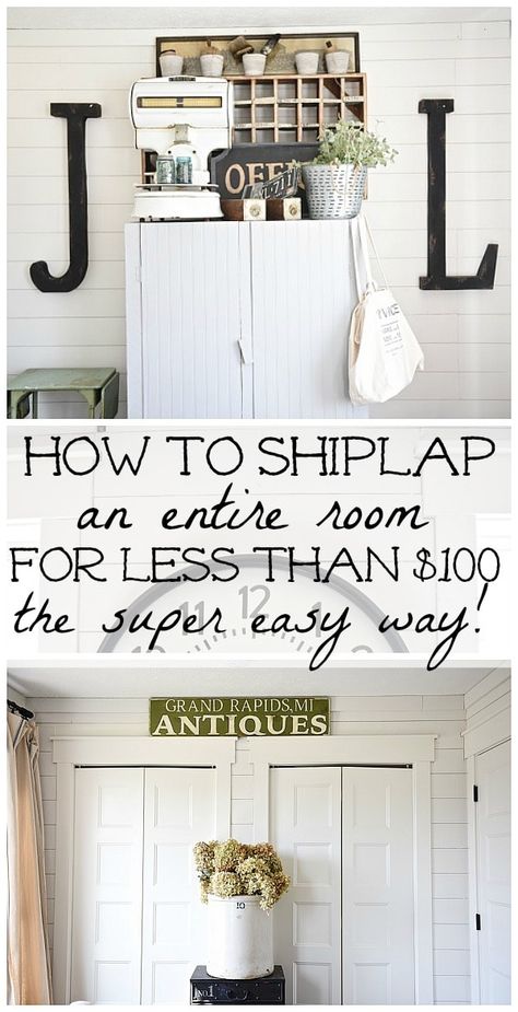 Shiplap Room, Cheap Kitchen Remodel, Installing Shiplap, Shiplap Wall Diy, Diy Shiplap, Diy Wand, Plank Walls, Diy Kitchen Cabinets, Diy Remodel