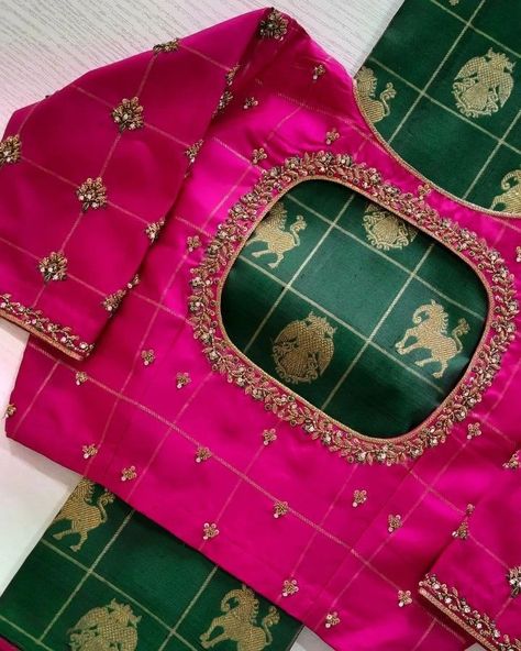 Pink Blouse Design, Plain Blouse Designs, Pink Blouse Designs, Blouse Designs High Neck, Wedding Saree Blouse, New Saree Blouse Designs, Wedding Saree Blouse Designs, Latest Model Blouse Designs, Fashionable Saree Blouse Designs