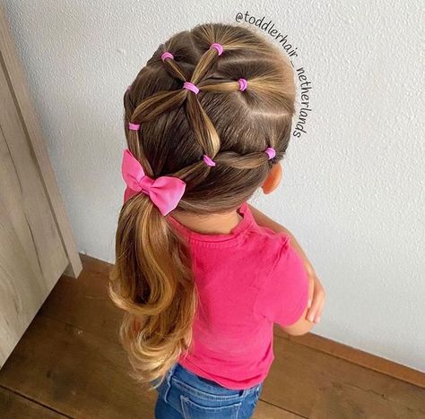 #throwbackthursday to this ponytail with an elasticstyle and ropetwistbraids�❤️ Let me know what you think about it☺️ . . . . . . . . . . .… | Instagram Dutch Hairstyles, Toddler Hairstyles Girl Fine Hair, Girls Hairdos, Cute Toddler Hairstyles, Girly Hairstyles, Easy Little Girl Hairstyles, Girl Hair Dos, Lil Girl Hairstyles, Girls Hairstyles Easy