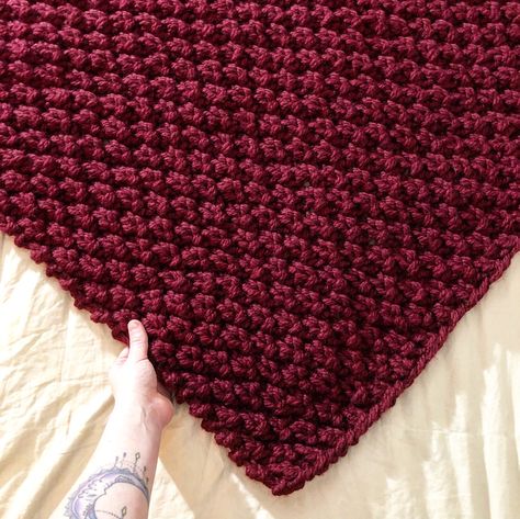 Seed Stitch Knitting, Seed Stitch Blanket, Double Seed Stitch, Knitted Blanket Squares, Knitting Patterns Free Blanket, Idle Hands, Crochet Baby Blanket Free Pattern, Knitted Afghans, Chunky Blanket