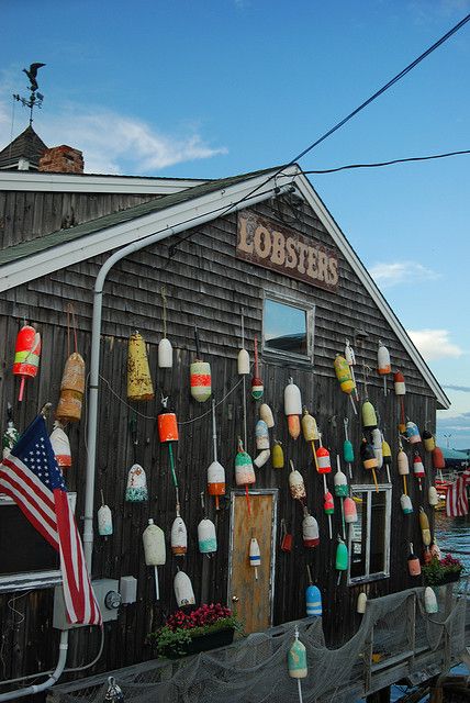 Lobster shack at Bar Harbor in Maine (commercial fishing for lobsters is an important part of the Maine economy) Maine Aesthetic, New England Aesthetic, Lobster Shack, Fishing Shack, Visit Maine, Bar Harbor Maine, Dream Hotels, Maine Vacation, Mount Desert Island