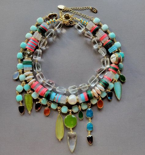 Meredith Ann Waterstraat (@meredithwaterstraat_art) • Instagram photos and videos Meredith Waterstraat, Bead Studio, Ocean Inspired Jewelry, Stackable Jewelry, Ethnic Necklaces, Unusual Jewelry, August 28, Charm Necklaces, Statement Necklaces